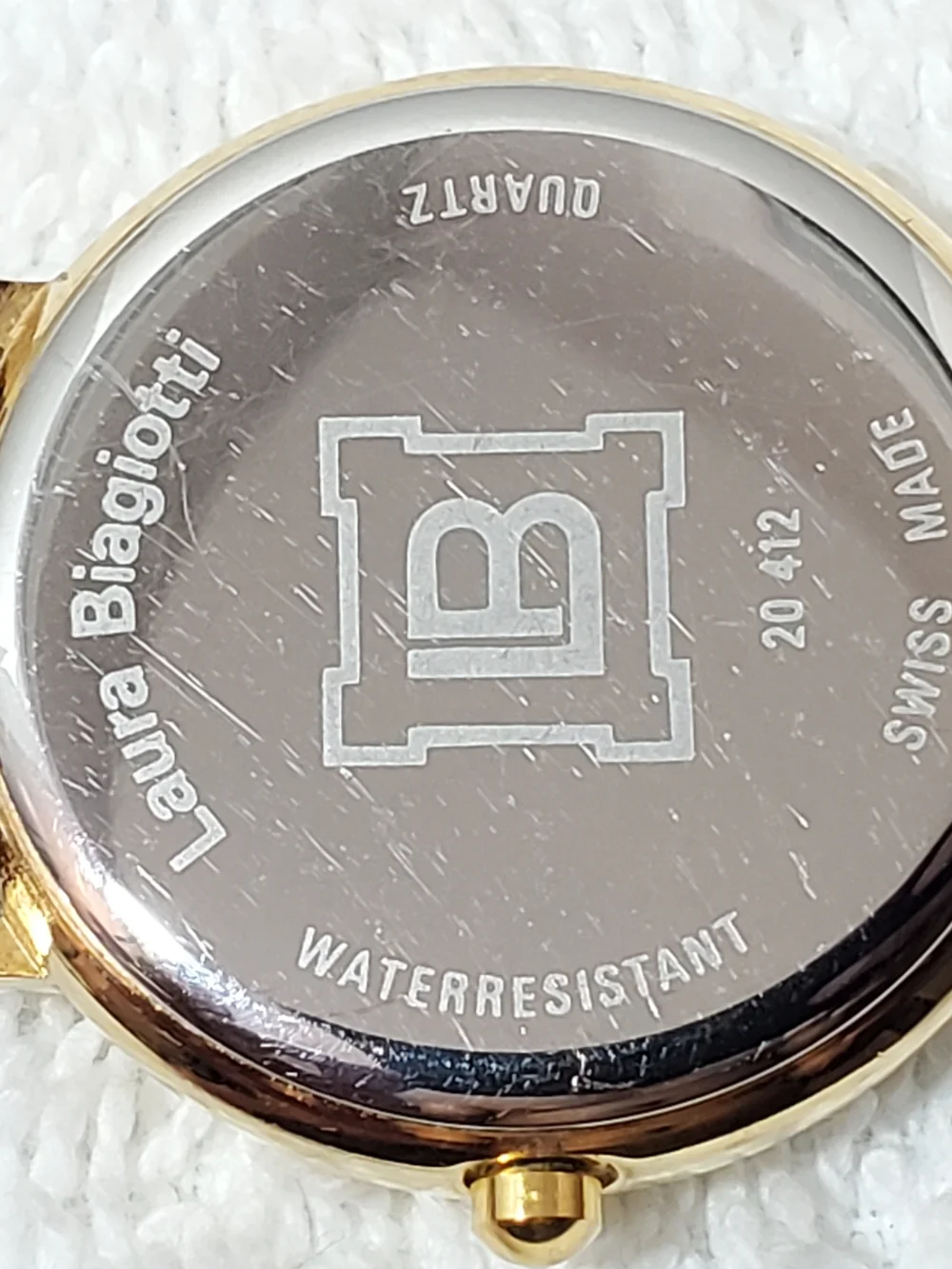 Vintage Laura Biagiotti Gold Plated Women's Watch Pressed Flowers Swiss Made